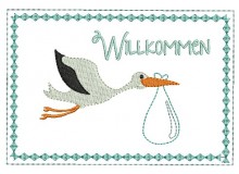 ITH - Postkarte Willkommen Storch